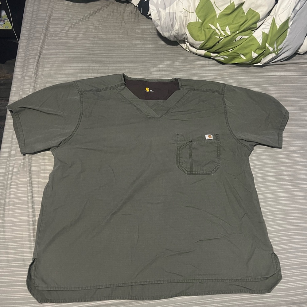Carhartt Men's Green Twill Work Shirt